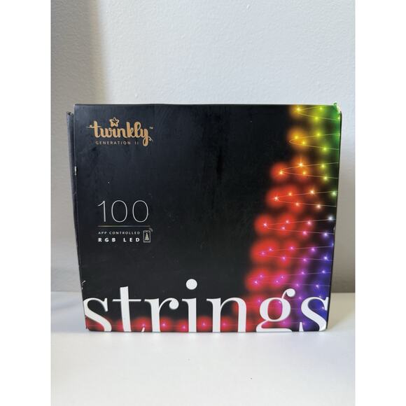 Twinkly Strings Green Wire Christmas Lights, Multicolor, 100 RGB LED, 26.2ft - Picture 1 of 9